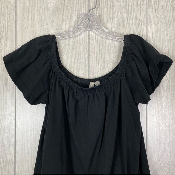 ASOS | Off The Shoulder Black Peasant Mini Dress Size 6 - Picture 3 of 10